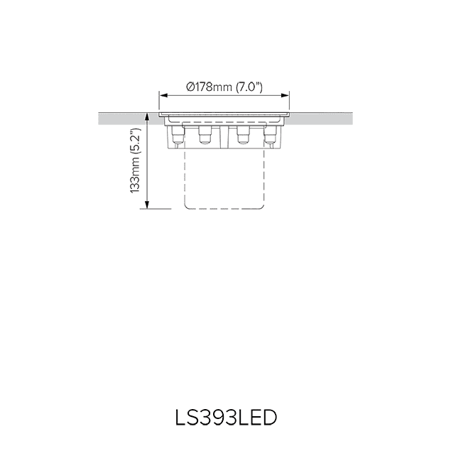 Mounting collar dimensions for LS393 series.